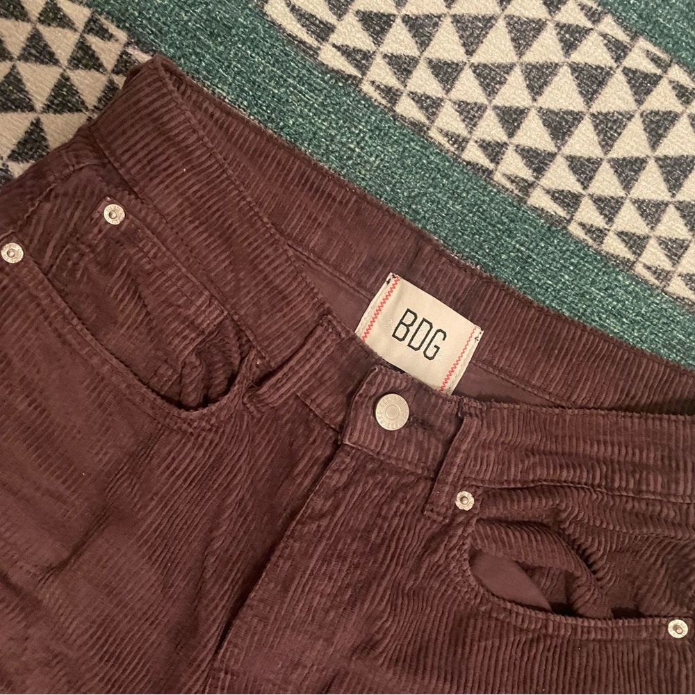 BDG high waisted wide leg 70s corduroy pant brown 26 - Picture 2 of 4